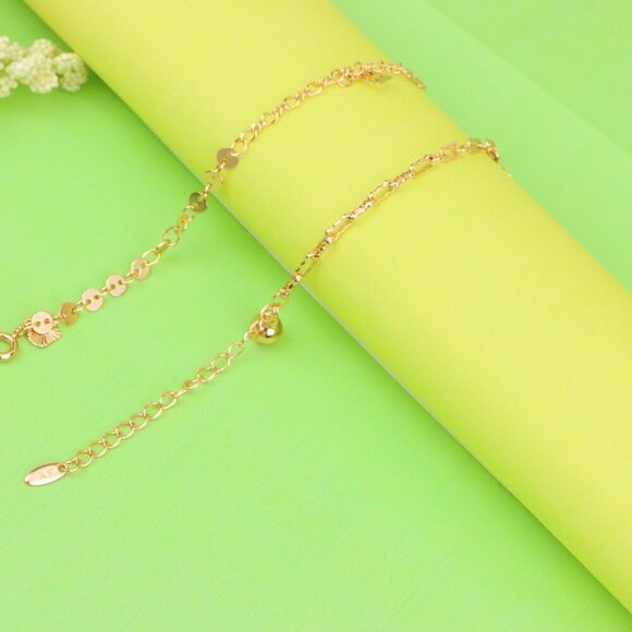 "Rose Gold Anklet with Star Charms & Shiny Links, XPAL1170 - Picture 2 of 12